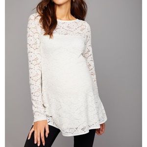 Lace peplum maternity top